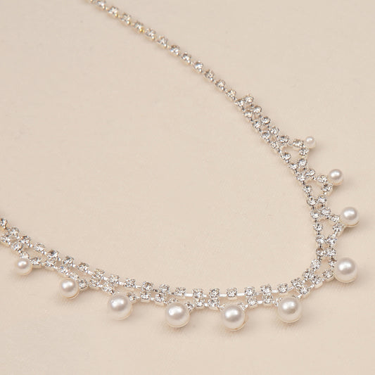 Pearl Rhinestone Choker