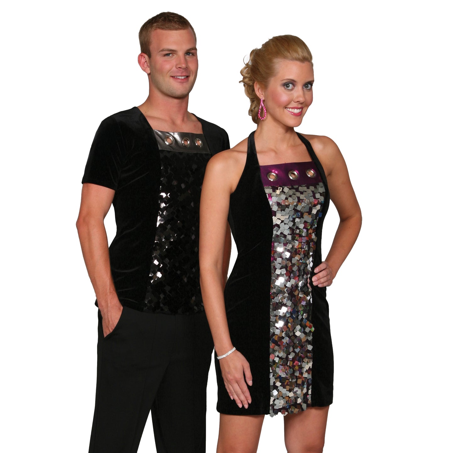 Square Mirror Sequin Couples Look