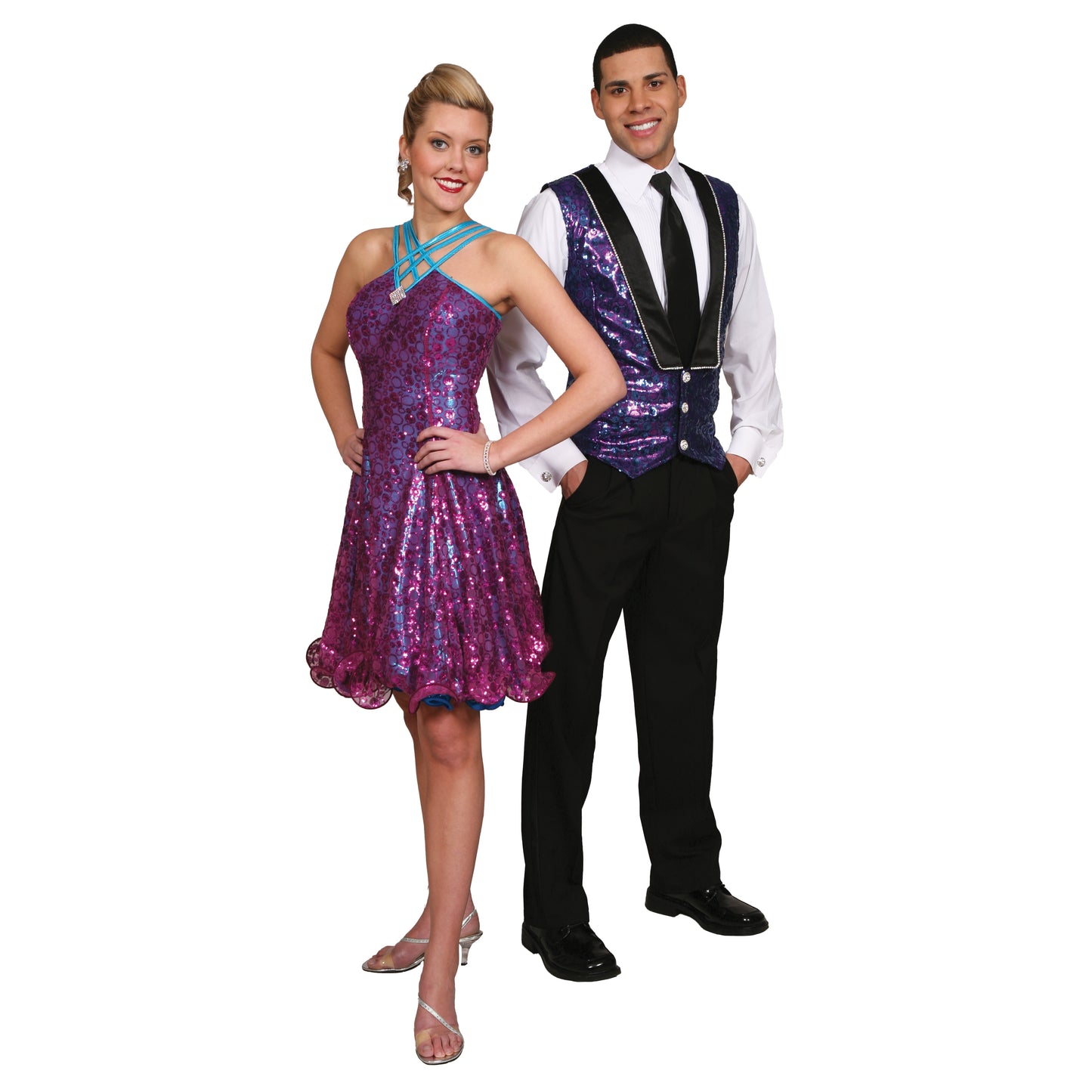 Bubble Sequin Mesh Couples Look