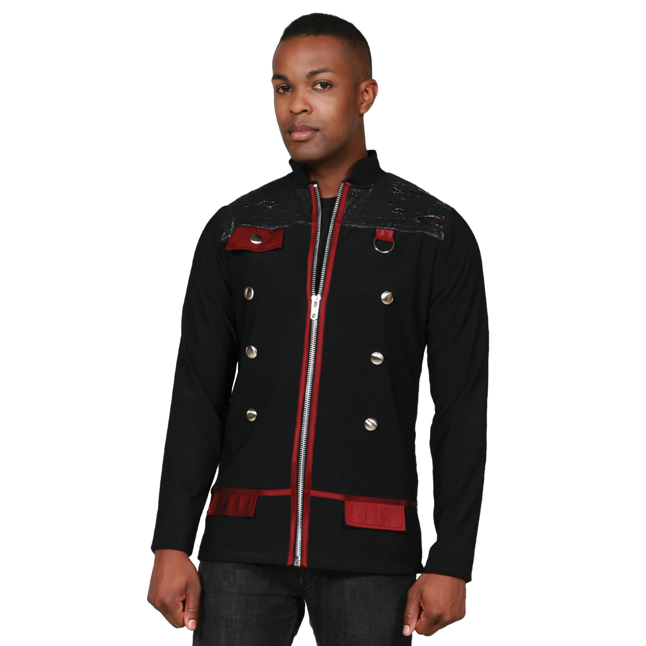 Accented Front Zip Jacket